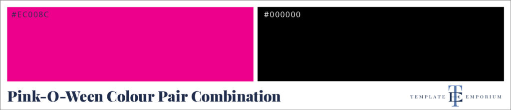 Pink-O-Ween colour pairs - Mysterious Magenta + Haunted Black  - The Template Emporium