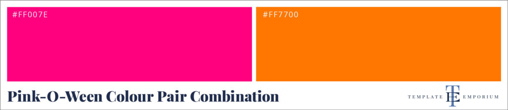 Pink-O-Ween colour pairs -Sweet Poison Pink + Fiery Orange  - The Template Emporium