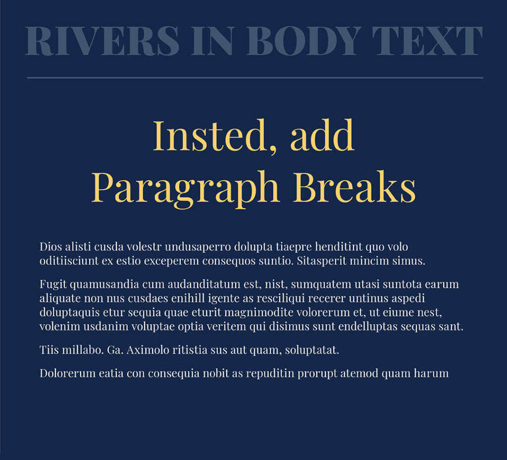 type terms to avoid - rivers in text by adding paragraph breaks - the template emporium