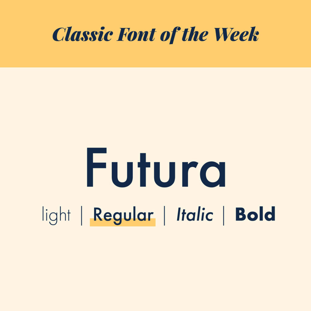 Classic font of the week - Futura - Regular - The Template Emporium
