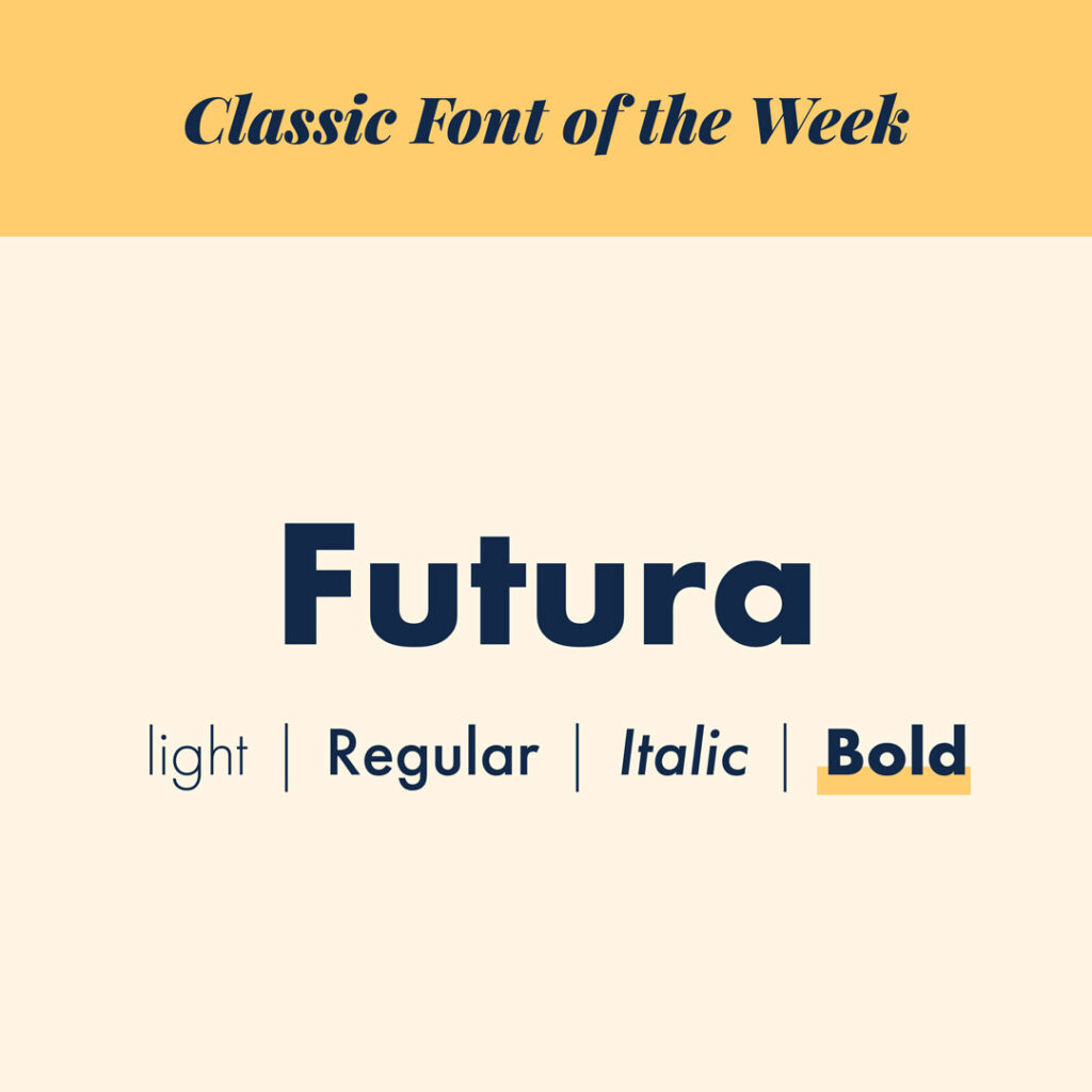 Classic font of the week - Futura - Bold - The Template Emporium