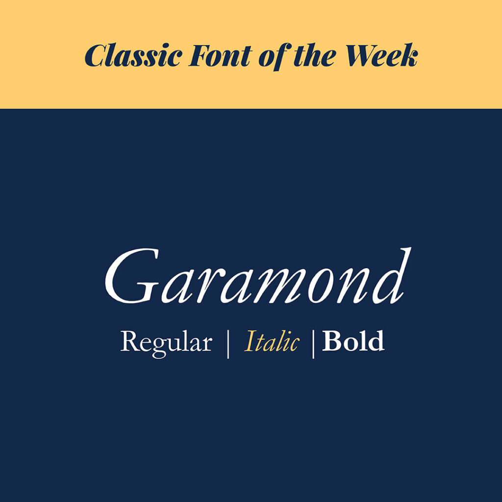 Classic font of the week - Garamond Italic - The Template Emporium