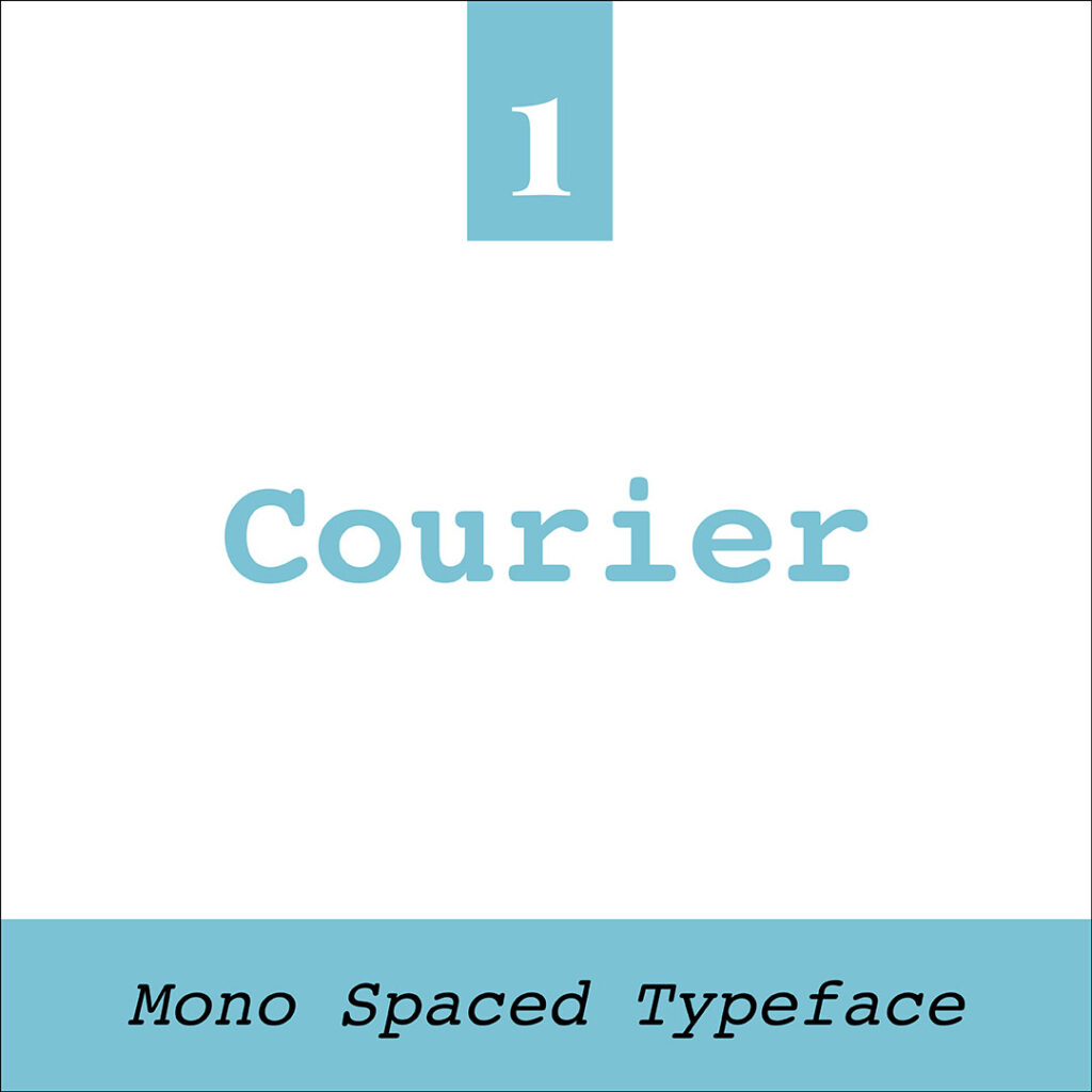 monospaced typefaces - courier - The Template Emporium