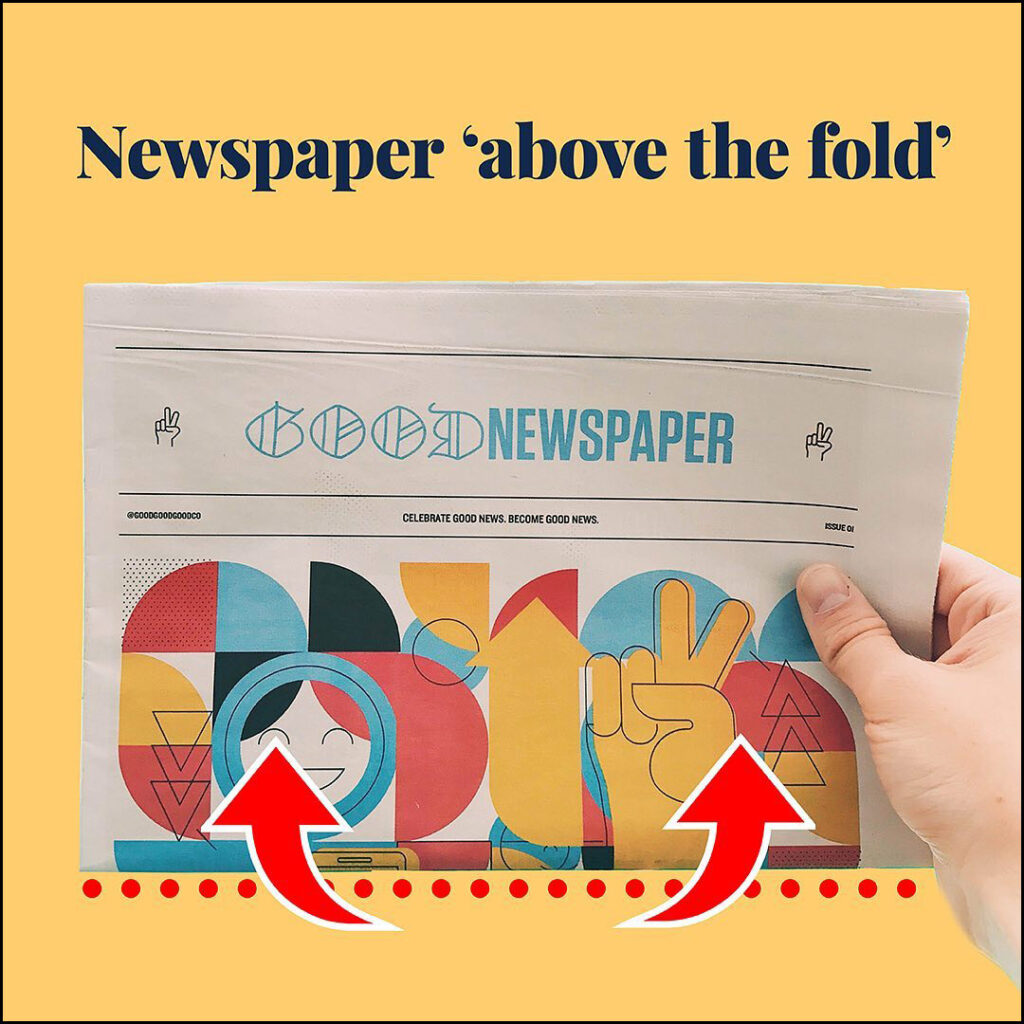 The Best Way to Layout and Design Your Website - newspaper above the fold - The Template Emporium