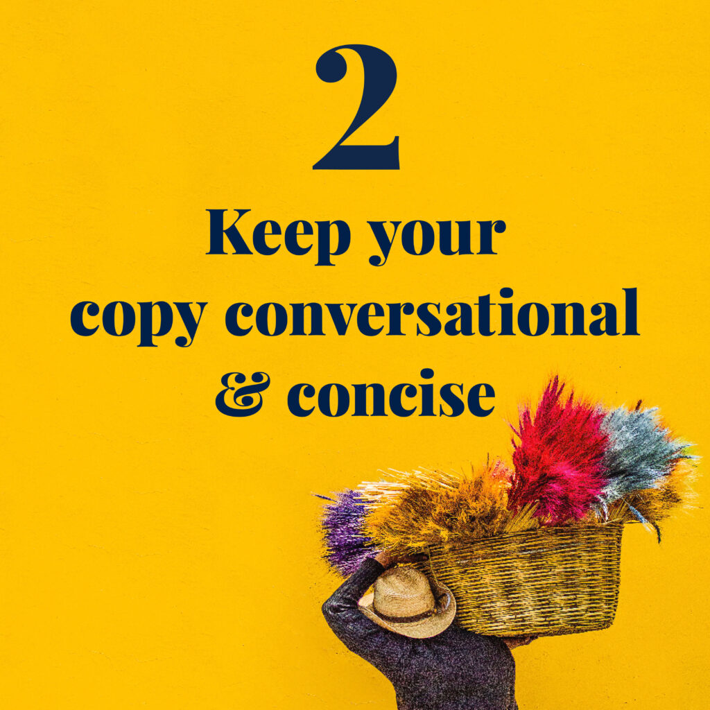 Website Copy - keep your copy conversational & concise - The Template Emporium