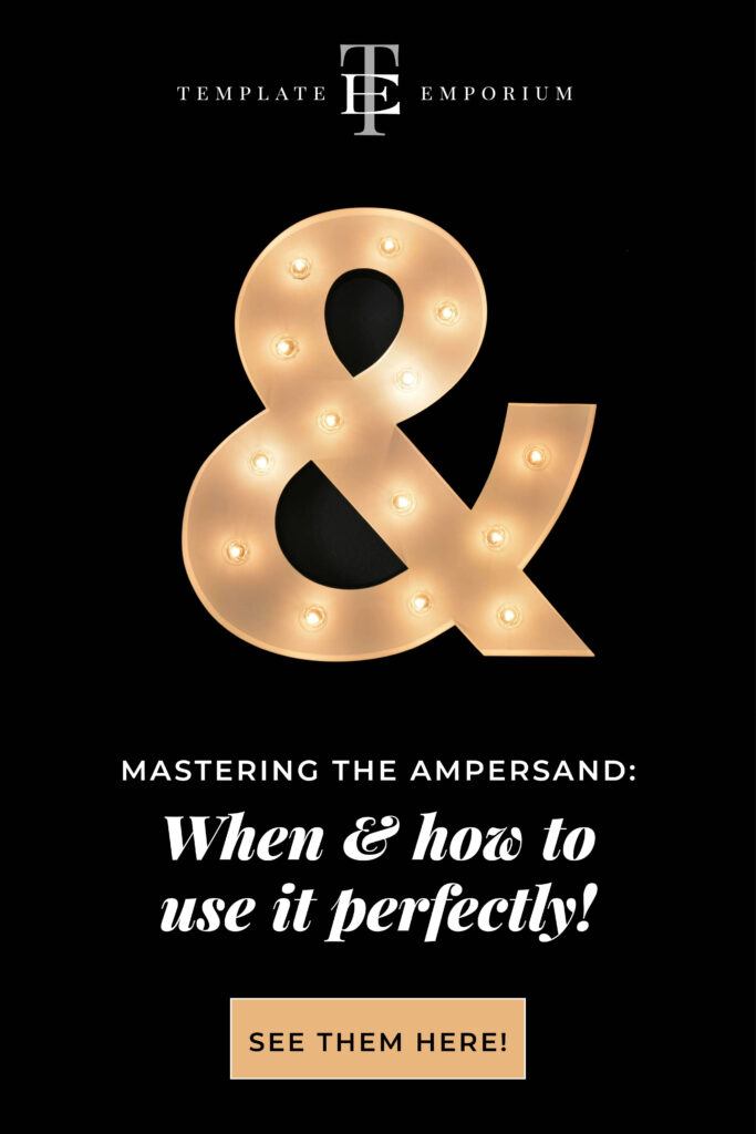 Mastering the ampersand - when and how to use it perfectly - The Template Emporium.