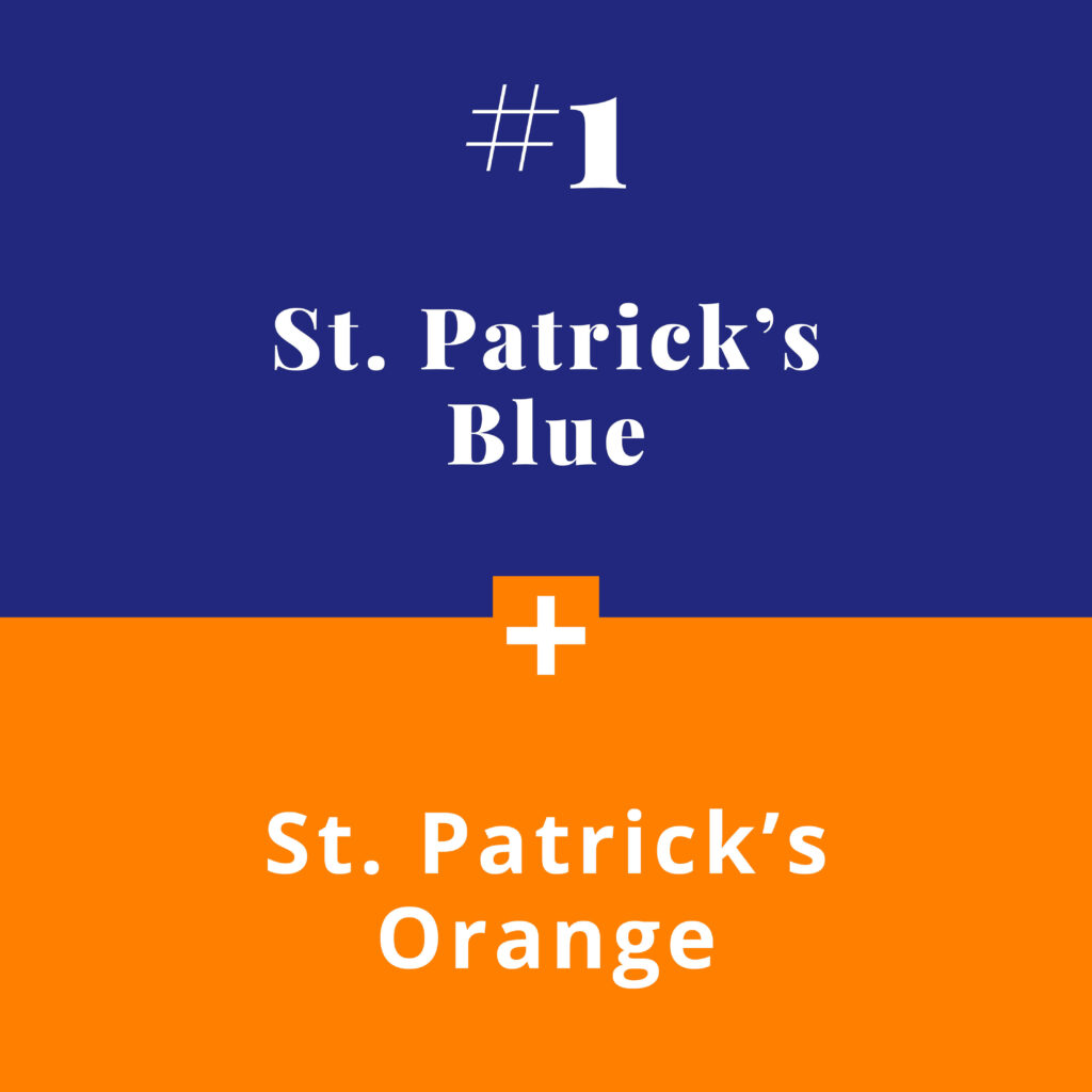 Colour combos - Blue Pairs St Patrick's Blue - The Template Emporium