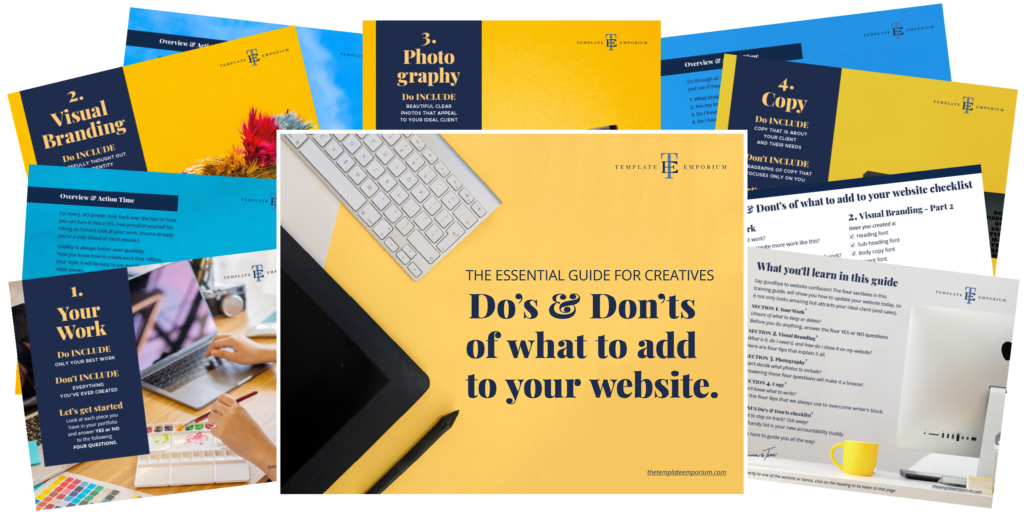 Do's & Don'ts of what to add to your website - free guide - The Template Emporium.