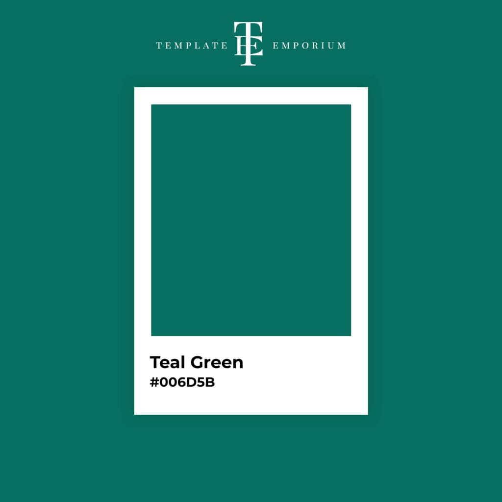 Perfect Green - Teal Green - The Template Emporium
